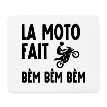 la moto fait bèm bèm bèm - Tapis de souris (format paysage) - blanc - Devant