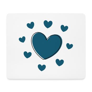 blue heart valentine's day - Mouse Pad (horizontal) - white - Front