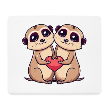 Meerkat Couple Love Couple In Love - Mouse Pad (horizontal) - white - Front