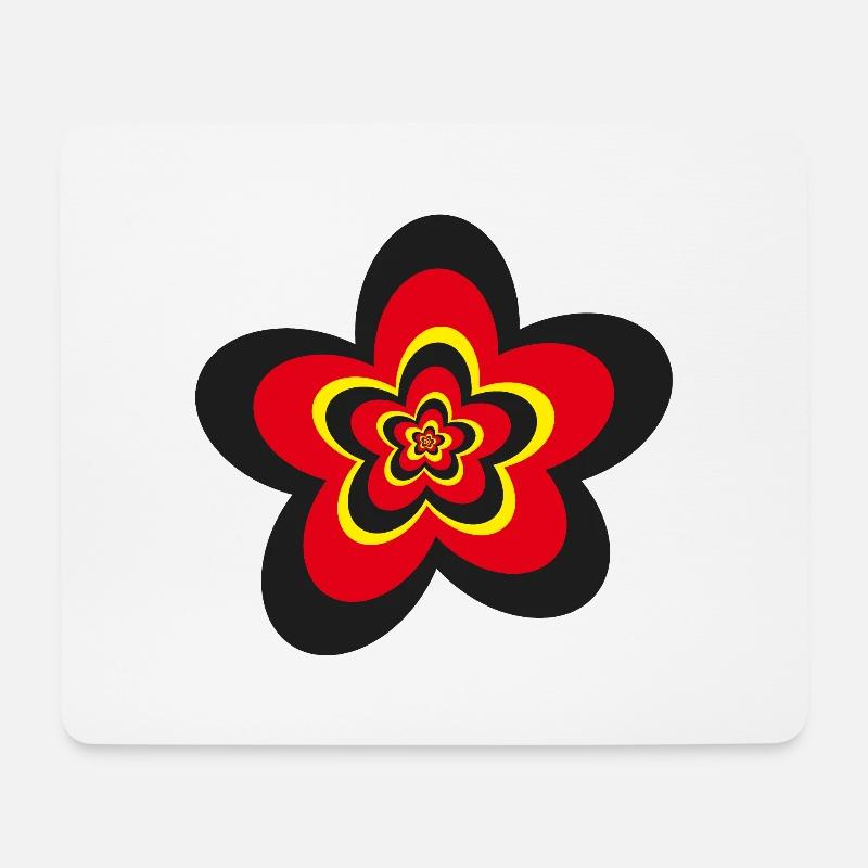 Deutschlandfarben Blume in schwarz, rot und gelb. - Mousepad (Querformat) - Weiß