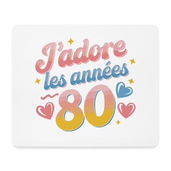 J'adore les années 80 - Tapis de souris (format paysage) - blanc - Devant