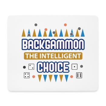Backgammon Spiel - Mousepad (Querformat) - Weiß - Vorne