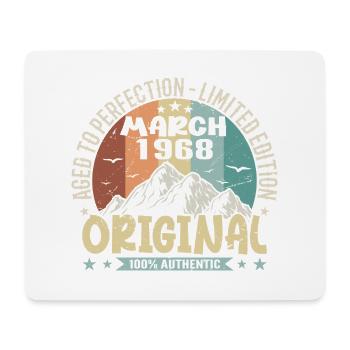 57th birthday anniversary march 1968, march 1968 - Mouse Pad (horizontal) - white - Front