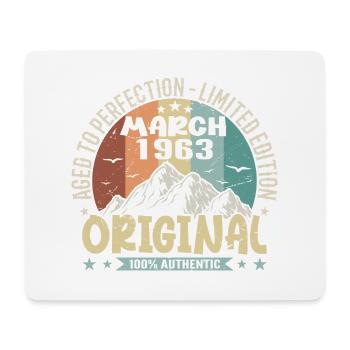 62nd birthday anniversary march 1963, march 1963 - Mouse Pad (horizontal) - white - Front
