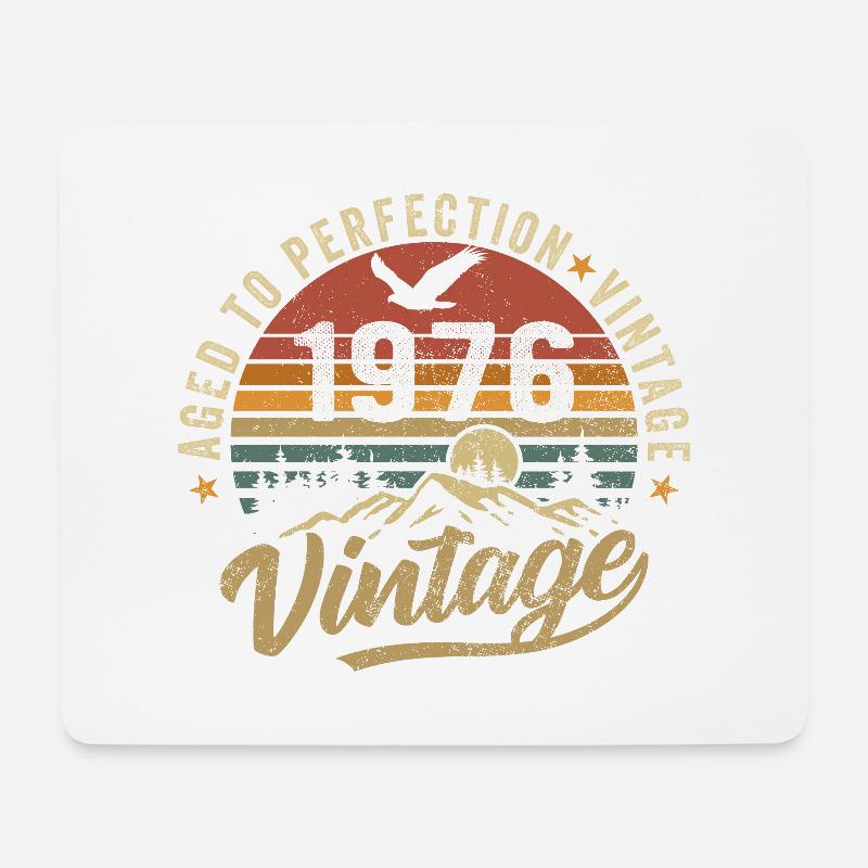 Jahrgang 1976 geboren Legende Geburtstag Geschenk - Mousepad (Querformat) - Weiß