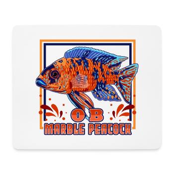 Marmelade OB Aulonocara Malawi Kaiser Buntbarsch - Mousepad (Querformat) - Weiß - Vorne