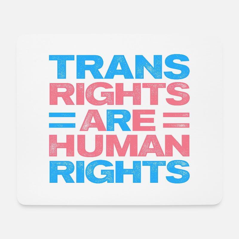 Trans Rights Are Human Rights Gay Rainbow Lgbtq Qu - Mousepad (Querformat) - Weiß