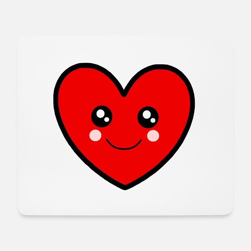 rotes Herz rot Herzen rot Herz Valentinstag - Mousepad (Querformat) - Weiß