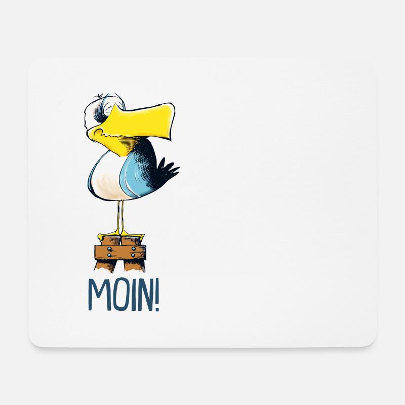 lustige Moin Moewe - Mousepad (Querformat) - Weiß