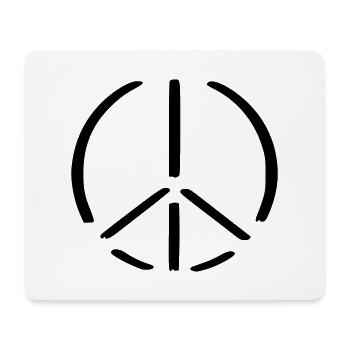 Peace Zeichen Zeichnung Frieden Skizze schwarz - Mousepad (Querformat) - Weiß - Vorne