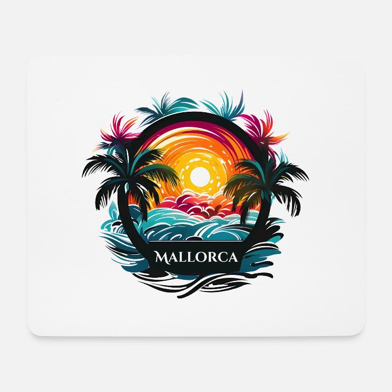 Mallorca Malle Sommeroutfit Urlaubsmotiv Strand 3 - Mousepad (Querformat) - Weiß