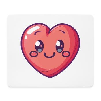 Heart Cute Baby Comic - Mouse Pad (horizontal) - white - Front