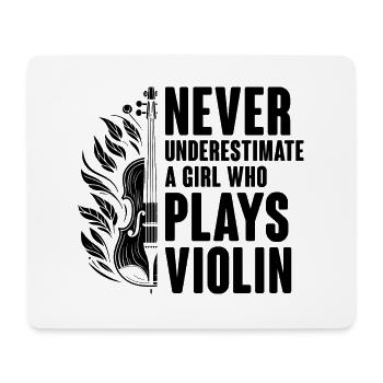 Never Underestimate A Girl Who Plays Violin Violin - Mouse Pad (horizontal) - white - Front