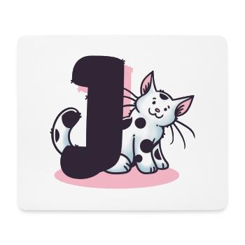 Katze Buchstabe J - Mousepad (Querformat) - Weiß - Vorne