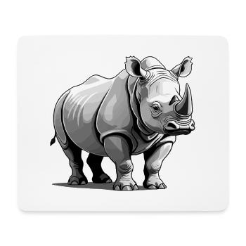 Rhinocéros Nashorn - Autocollant Animal - Tapis de souris (format paysage) - blanc - Devant