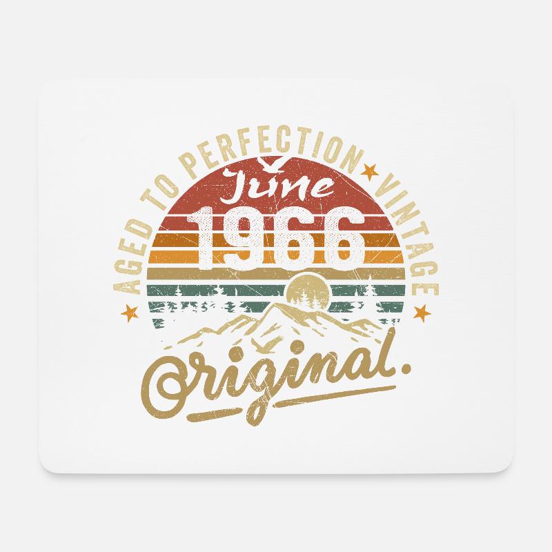 Geburtstag Juni 1966 Juni 1966 June 1966 - Mousepad (Querformat) - Weiß