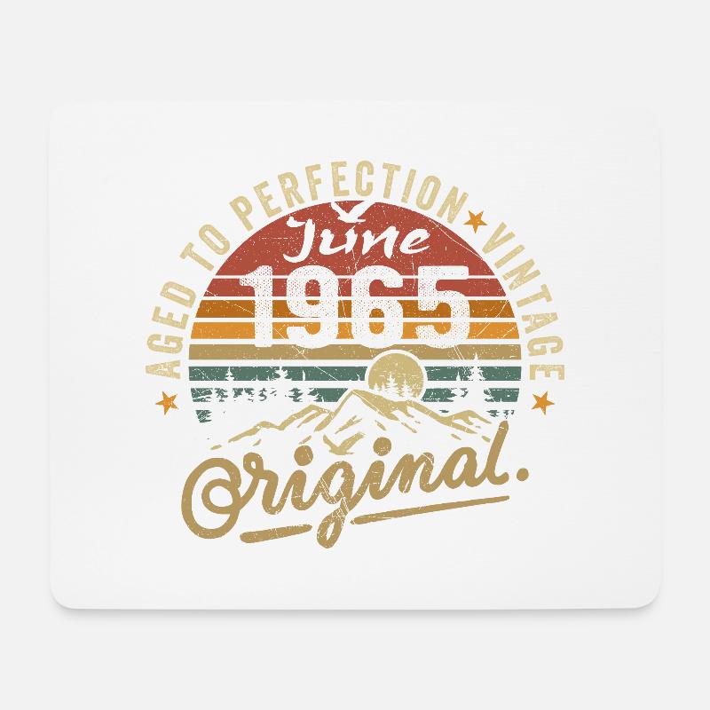 Geburtstag Juni 1965 Juni 1965 June 1965 - Mousepad (Querformat) - Weiß