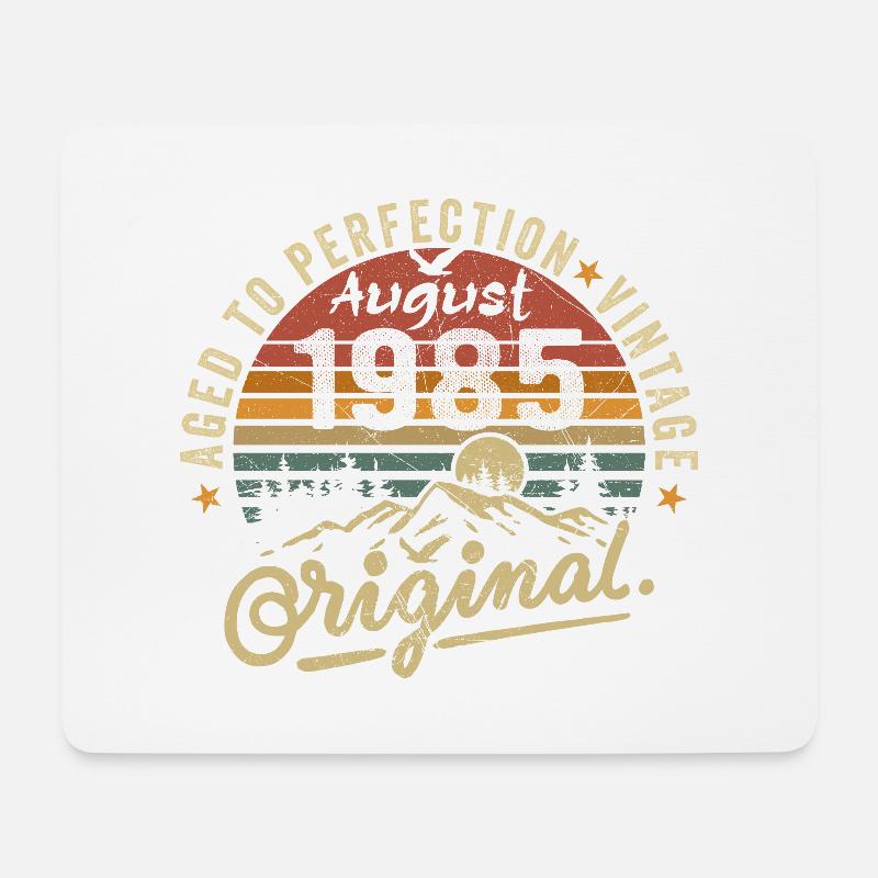 Geburtstag 1985 Jahrgang August 1985 Geschenk 1985 - Mousepad (Querformat) - Weiß