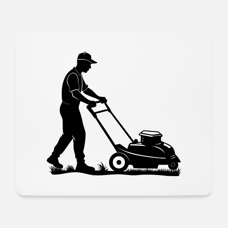 Tondeuse à gazon - Tapis de souris (format paysage) - blanc