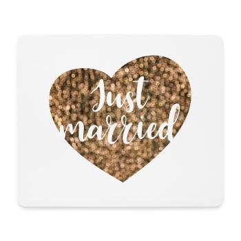 just married heart glam - Mouse Pad (horizontal) - white - Front