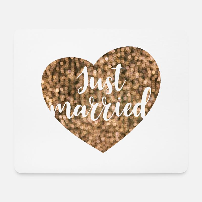 just married herz glam - Mousepad (Querformat) - Weiß