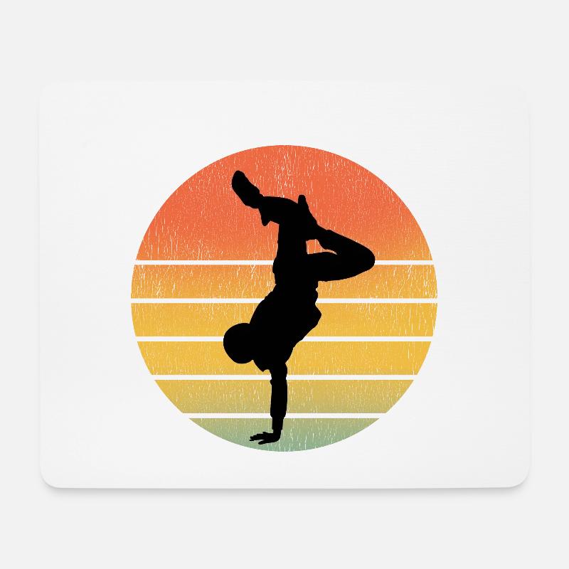 Breakdance Breakdancing Breakdancer Vintage Retro - Mousepad (Querformat) - Weiß