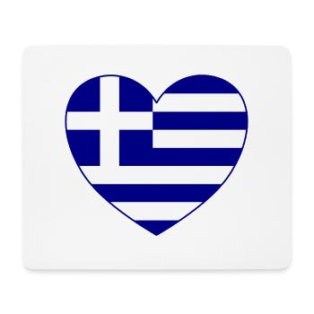 Griechenland Flagge Herz Hellas - Mousepad (Querformat) - Weiß - Vorne