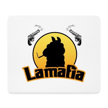 Lamafia (Lama-fia/La Mafia) - Tapis de souris (format paysage) - blanc - Devant
