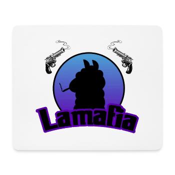 Lamafia (Lama-fia/La Mafia) - Tapis de souris (format paysage) - blanc - Devant
