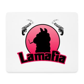 Lamafia (Lama-fia/La Mafia) - Tapis de souris (format paysage) - blanc - Devant
