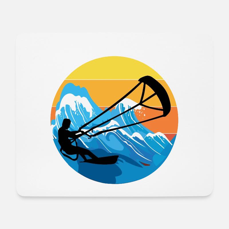 Kitesurfen Kiteboarding Kiteboarder Kitesurfen - Mousepad (Querformat) - Weiß