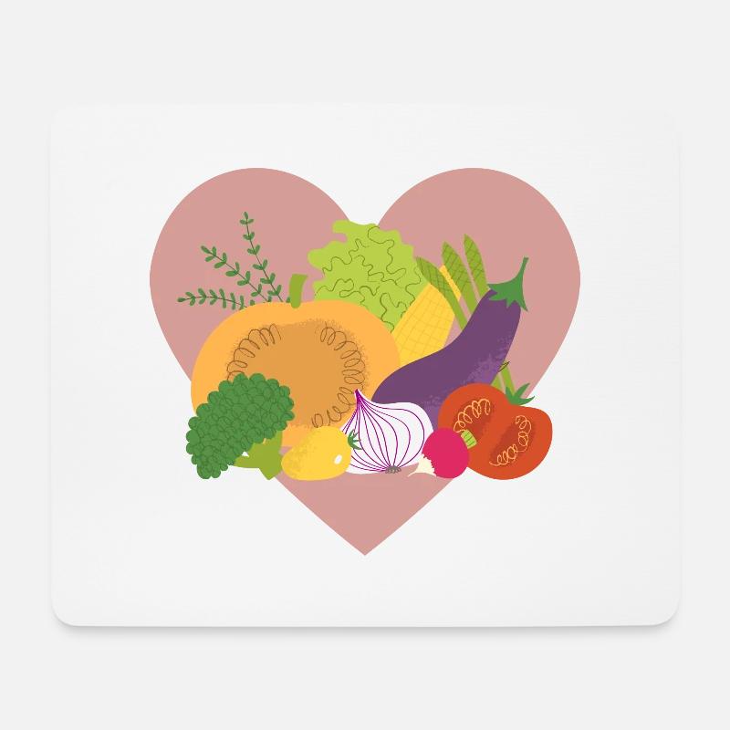 Gemüse Veggie Bio Vegan Vegetarisch Geschenkidee - Mousepad (Querformat) - Weiß