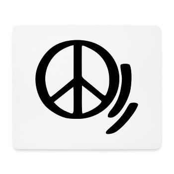 Peace Zeichen Zeichnung Frieden Skizze schwarz - Mousepad (Querformat) - Weiß - Vorne