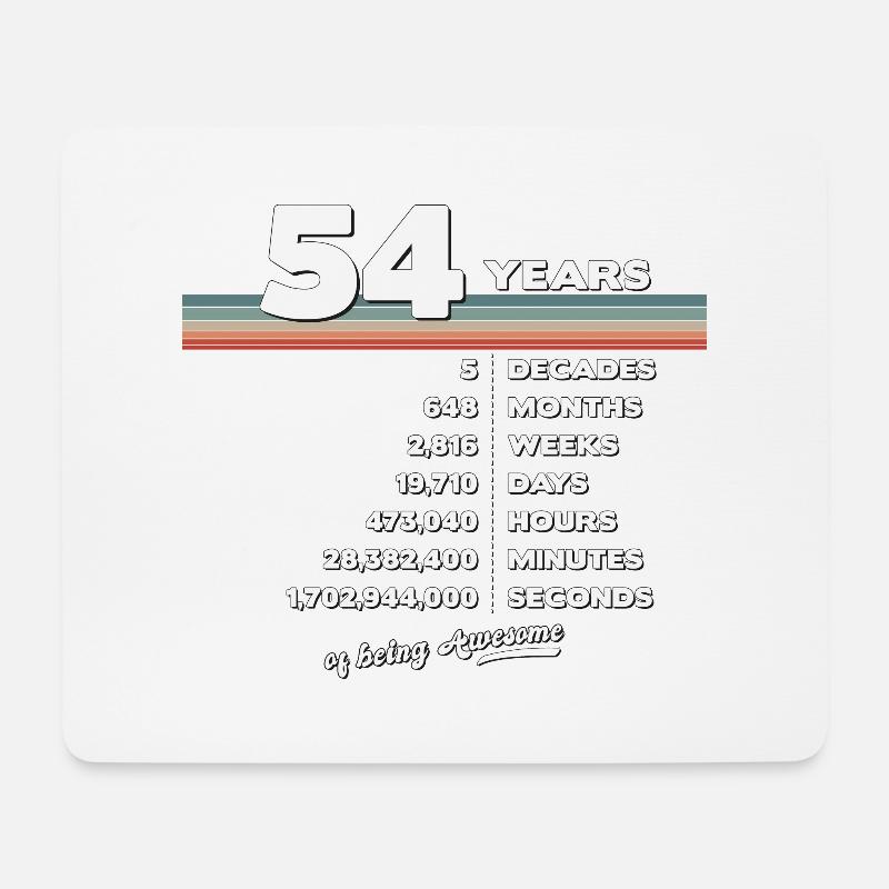 54. Geburtstag Vintage 54 Jahre alt Retro 648 - Mousepad (Querformat) - Weiß