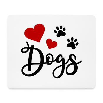Hundepfote Pfoten Pfote Hund Ich liebe Hunde Herz - Mousepad (Querformat) - Weiß - Vorne