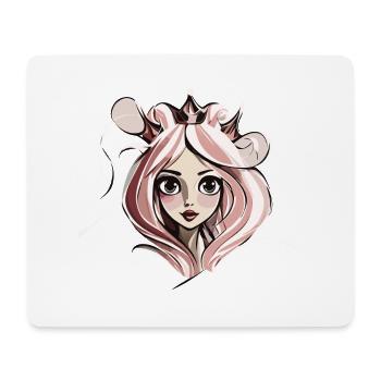 Princess Face - Mouse Pad (horizontal) - white - Front