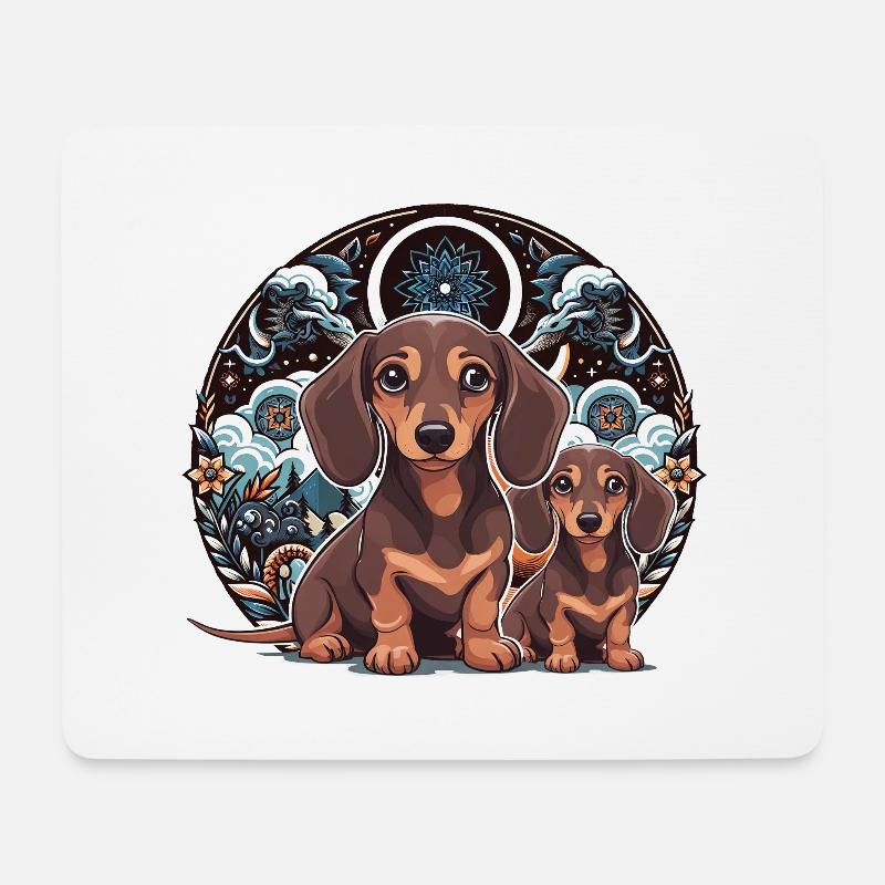 Dachshund Hunde Hund Haustiere Kinder Dackel - Mousepad (Querformat) - Weiß