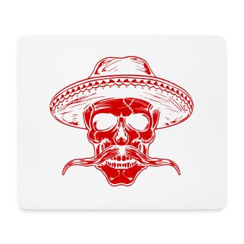 Mexikaner Totenkopf Sombrero - Mousepad (Querformat) - Weiß - Vorne