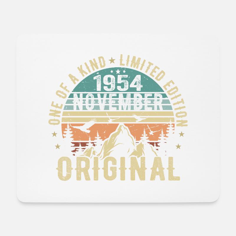 November 1954 Geburtstag Geschenk - November 1954 - Mousepad (Querformat) - Weiß