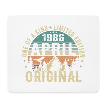 Born april 1986, legend since april 1986 - Mouse Pad (horizontal) - white - Front