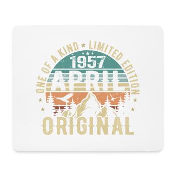 Geboren april 1957, Legende seit april 1957 - Mousepad (Querformat) - Weiß - Vorne