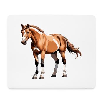 Pferd Sticker - Reitsport Design - Mousepad (Querformat) - Weiß - Vorne