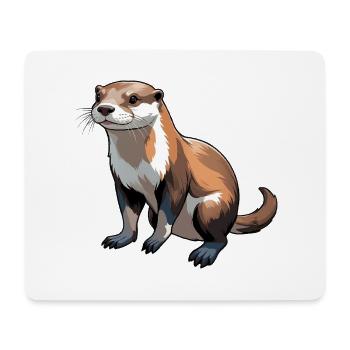 Otter - Cute Animal Sticker - Mousepad (Querformat) - Weiß - Vorne