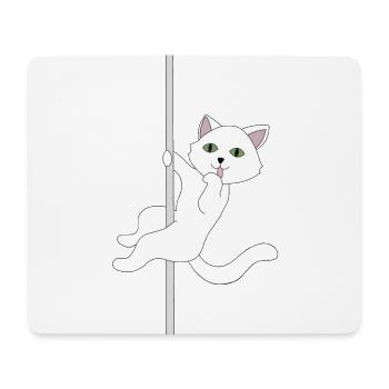 Katze Pole Dance - Mousepad (Querformat) - Weiß - Vorne