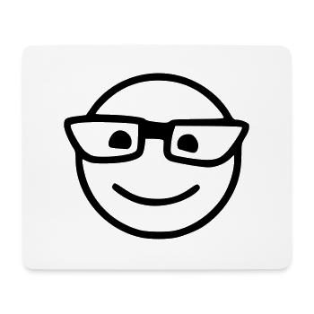 Emoji Skizze Brille schwarz - Mousepad (Querformat) - Weiß - Vorne