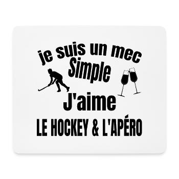 hockey et apéro - Tapis de souris (format paysage) - blanc - Devant