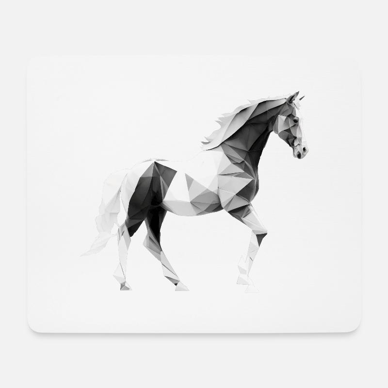 CHEVAL - Tapis de souris (format paysage) - blanc
