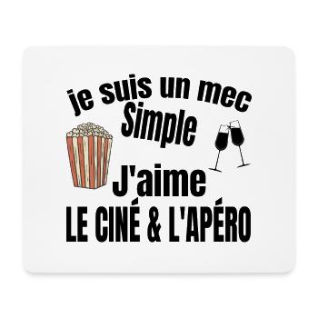 ciné et apéro - Tapis de souris (format paysage) - blanc - Devant