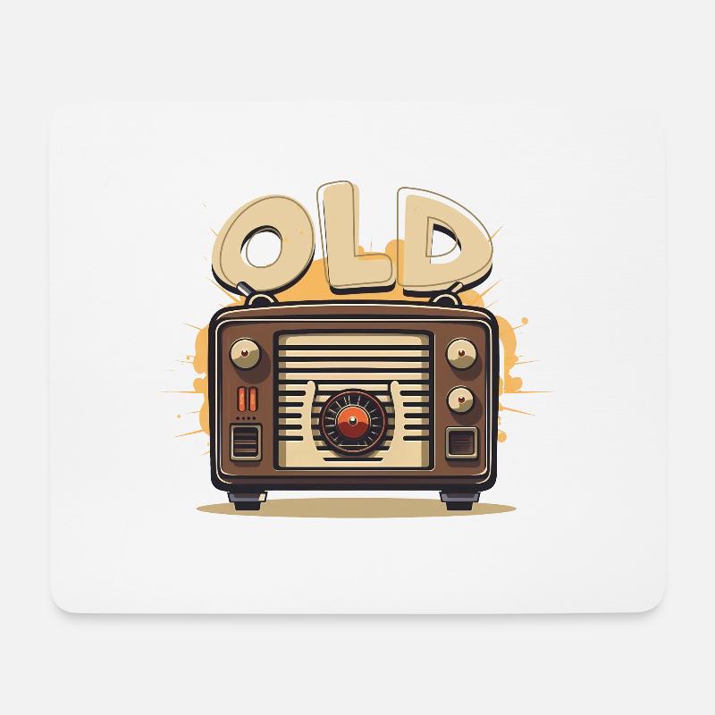 Altes Radio - Mousepad (Querformat) - Weiß