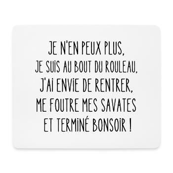terminé bonsoir - Tapis de souris (format paysage) - blanc - Devant